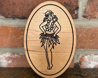 Hula Girl Tattoo Flash Wall Decor