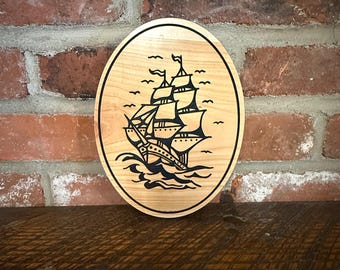 Ship Tattoo Flash Wall Decor - Maple