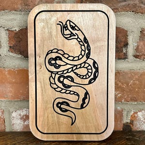 Snake Tattoo Flash Wall Decor - Maple