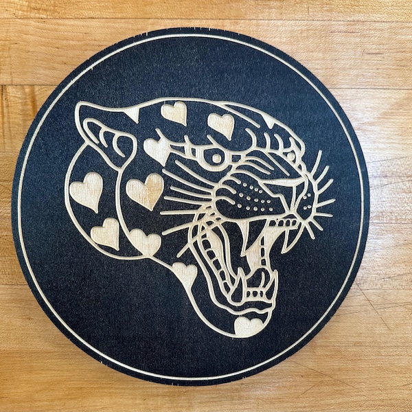 Panther Heart Tattoo Flash Wall Decor