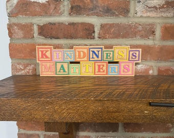 Faux ABC Blocks Kindness Matters Wall Decor