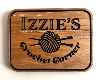 Crochet Corner Custom Wood Sign