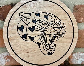 Panther Heart Tattoo Flash Wall Decor - Maple