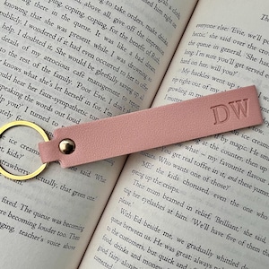 Personalized PU Leather Keychain: Hot Stamped Initial Keyring
