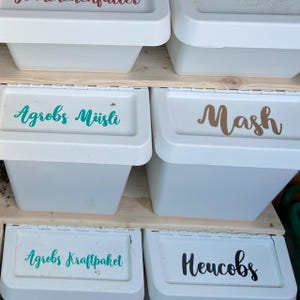 Futtertonnenaufkleber • Personalisiert • Hund • Pferd • Futter • Aufbewahrung • Sticker