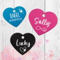 Heart tag • Dog tag • Lucky charm • Halter tag • Personalized • Engraved product logo