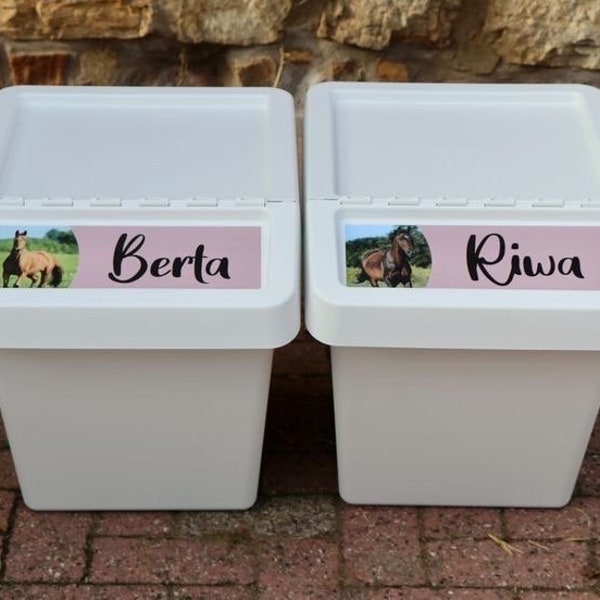 Feeding bin stickers • Stickers • Feeding bin • Ikea • Horse • Dog • personalized • with picture