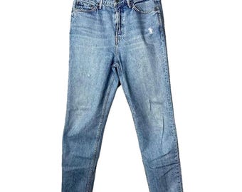 GRLFRND Size 29 Distressed Devon Straight Crop Jeans High Rise Colour All The Way