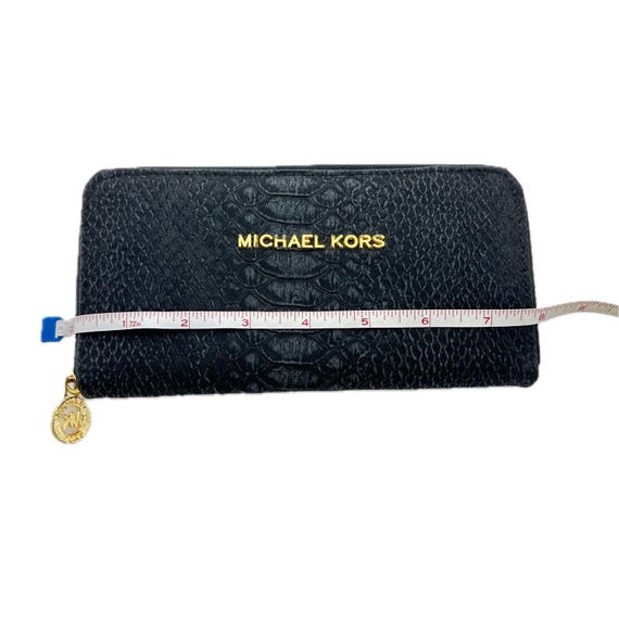 Michael Kors Python Embossed Zip Around Black Lea… - image 10