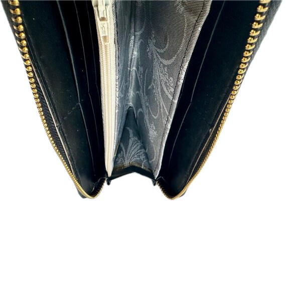 Michael Kors Python Embossed Zip Around Black Lea… - image 8