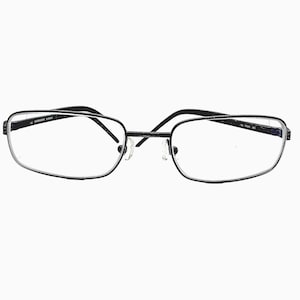 Vintage 80s Burberry Full Rim Rectangular Eyeglasses: 8976 E39, Blue Black Metal Frame Only (51-20-135)