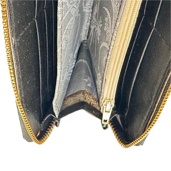 Michael Kors Python Embossed Zip Around Black Lea… - image 9