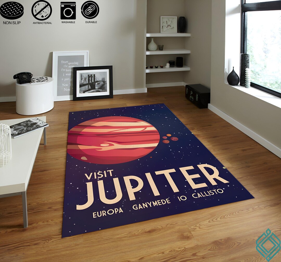 Jupiter Rug Astronaut and Jupiter Rug – Space Adventure Design Rug, Jupiter Pattern ...