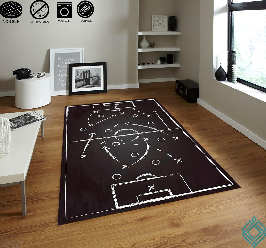 Black Soccer Field Rug, Football Tactics, Sport Rug, Sport, Fan Clup ...
