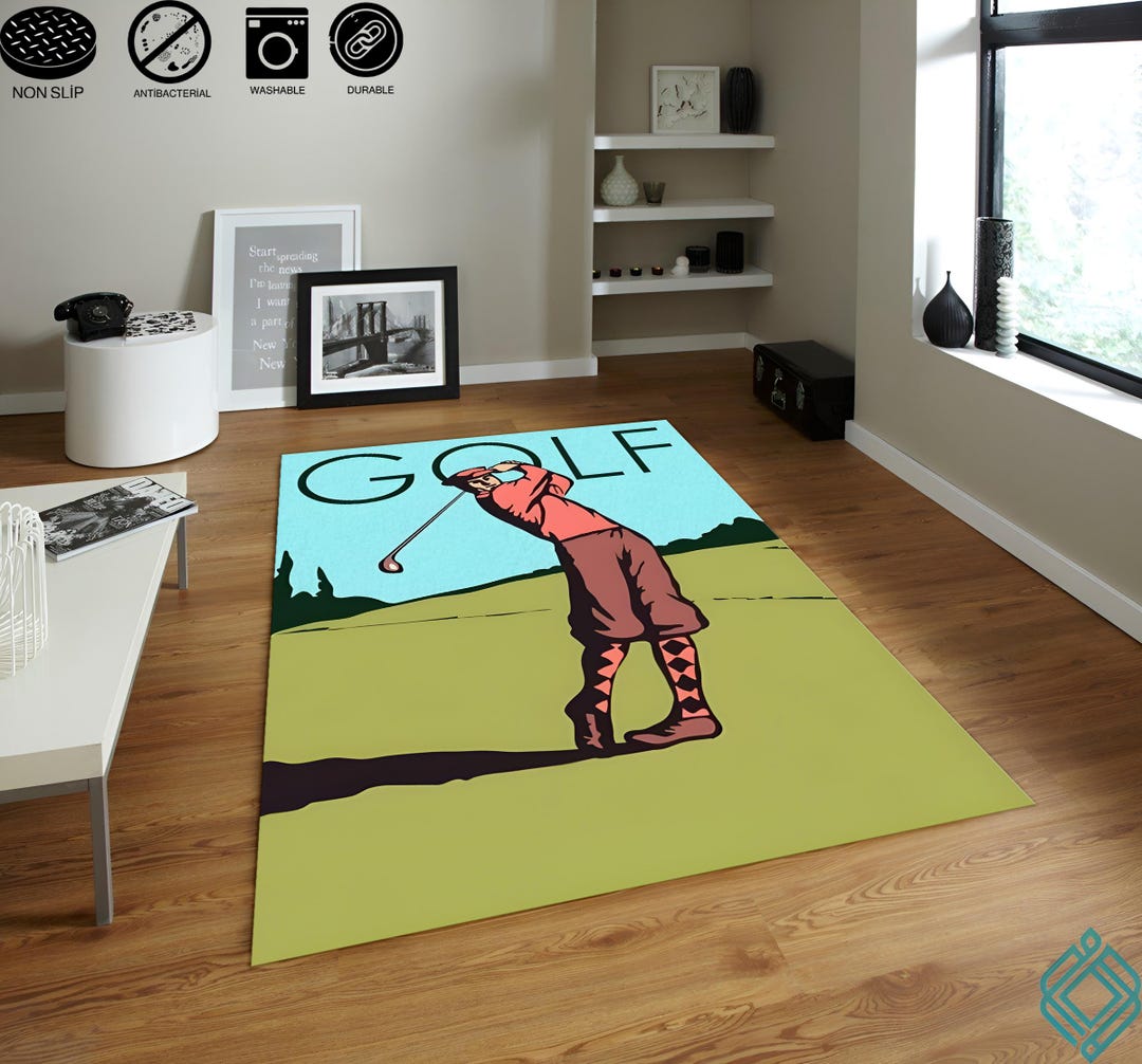 Golf Ramp Rug Golf-themed Rugs | Golf Player Designs | Perfect for Golf Enthusiasts ...