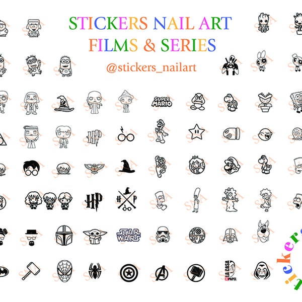 Nail sticker sheets nail art film series | Nail art sticker sheets | Nail decoration template | Decorative nail stickers TV series