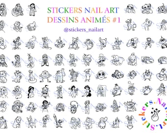 Cartoon nail art nail sticker sheets | Nail art sticker sheets | Nail decoration template | Decorative nail stickers drawing