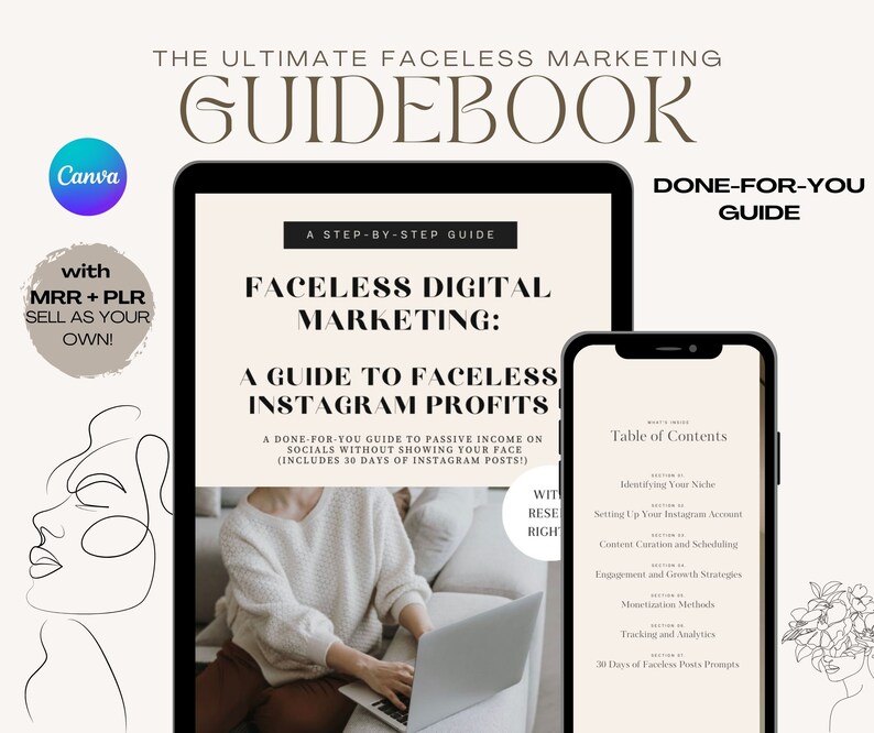 Faceless Digital Marketing Guide: Done for You With Master Resell ...