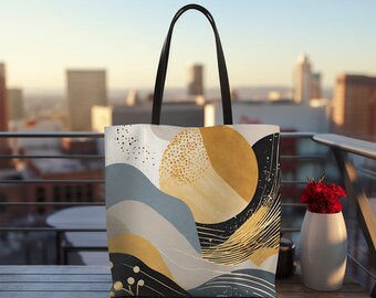 Totebag Japandi / Stofftasche japanische Kunst / japanisches Geschenk / Shopper / Strandtasche / skandinavisch / Trend 2024 / minimalistisch