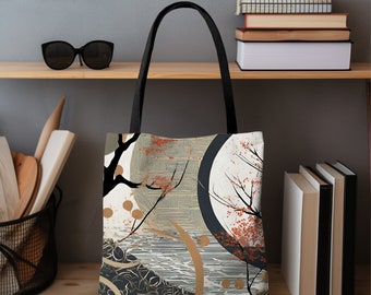 Totebag Japandi / Stofftasche japanische Kunst / japanisches Geschenk / Shopper / Strandtasche / skandinavisch / Trend 2024 / minimalistisch