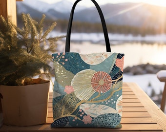 Totebag Japandi / Stofftasche japanische Kunst / japanisches Geschenk / Shopper / Strandtasche / skandinavisch / Trend 2024 / minimalistisch