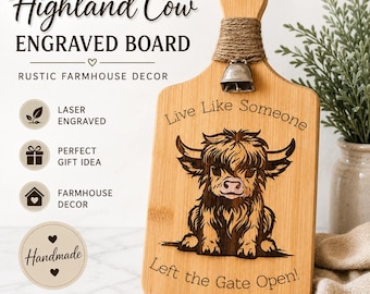 Tagliere individuale per salumi a forma di mucca delle Highlands / Tagliere decorativo / Decorazione per la cucina