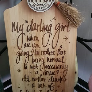 Practical Magic Individual Charcuterie Board, Cutting Board: My Darling Girl, Witch Kitchen Decor
