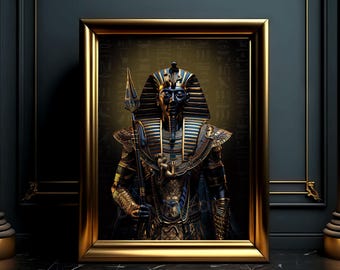 Egyptian God Amun 02 Wall Art, Egyptian Art Print, Egyptian Poster, Hieroglyphics, Ancient Egypt Wall Art, Egyptian Mythology, Egyptian