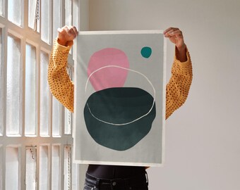 Scandi Nordic Minimalist Art Print Poster, Pebbles 04, Modern Abstract Print, Nordic Wall Art, Scandinavian Print, Nordic Home Decor