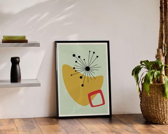 Mid Century Modern 03 Poster Art Print, Mid Century Modern, Arte murale retrò, Arredamento per la casa, Arte retrò, Arte di metà secolo, Arte geometrica