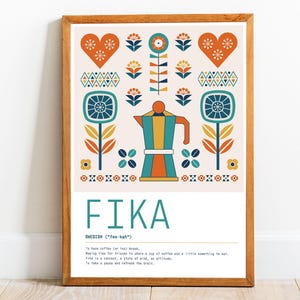 Fika Definition Print, Fika Print, Fika Quote, Nordic Wall Art, Swedish Definition Print, Scandi Print, Nordic Home Decor, Nordic Art
