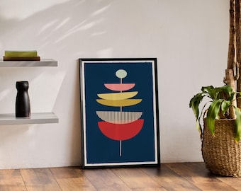 Mid Century Modern 16 Poster Art Print, Mid Century Modern, Arte murale retrò, Arredamento per la casa, Arte retrò, Arte di metà secolo, Arte geometrica