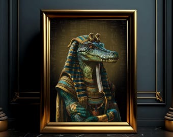 スフィンクスのアートプリント、古代エジプトの壁画、エジプトの