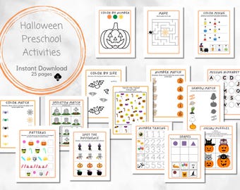 Halloween Preschool Activities, Toddler Activities, Homeschool Activities, Halloween School.