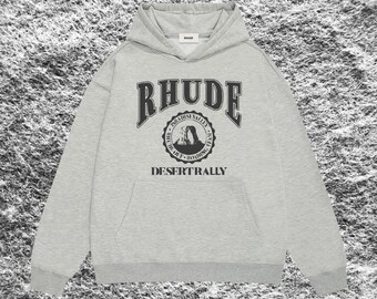 Rhude hoodie, Rhude lettering print hooded sweatshirt, Rhude sweatshirt, high street casual hoodie jacket unisex