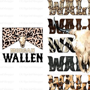 Wallen Wallen Wallen DTF Transfer. Ready to Press. Western Longhorn TShirt Back & Pocket Design. Wallen Shirt DTF Transfer ONLY-no shirt!