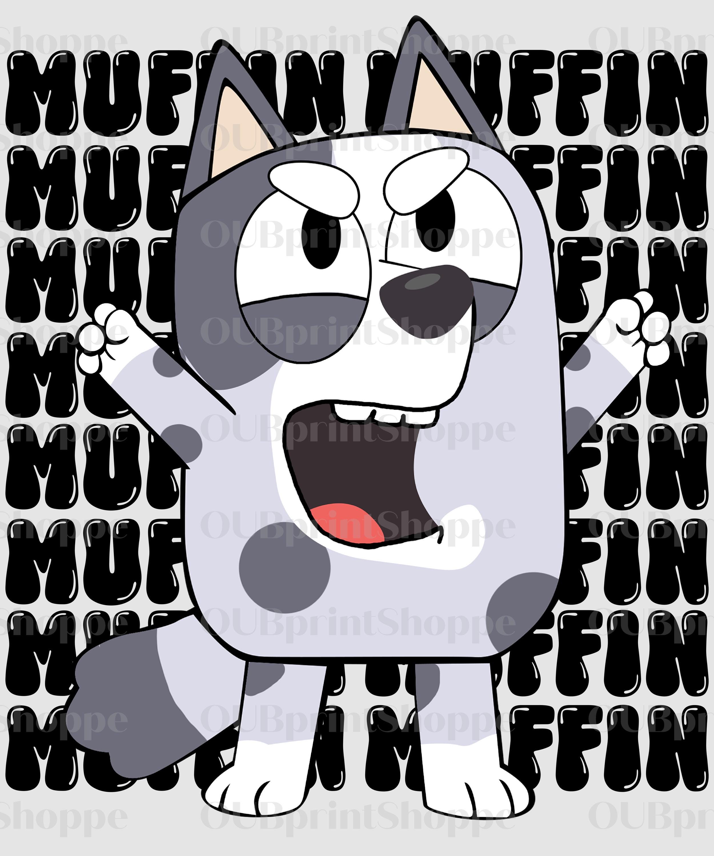 Muffin Bluey Character. DTF Transfer. Ready to Press. Bluey Shirt Design. Muffin DTF Print ONLY-no shirt! bluey print.