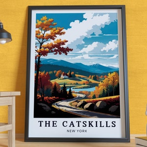 The Catsrills Poster, New York Poster, USA Poster, Herbstlandschaft