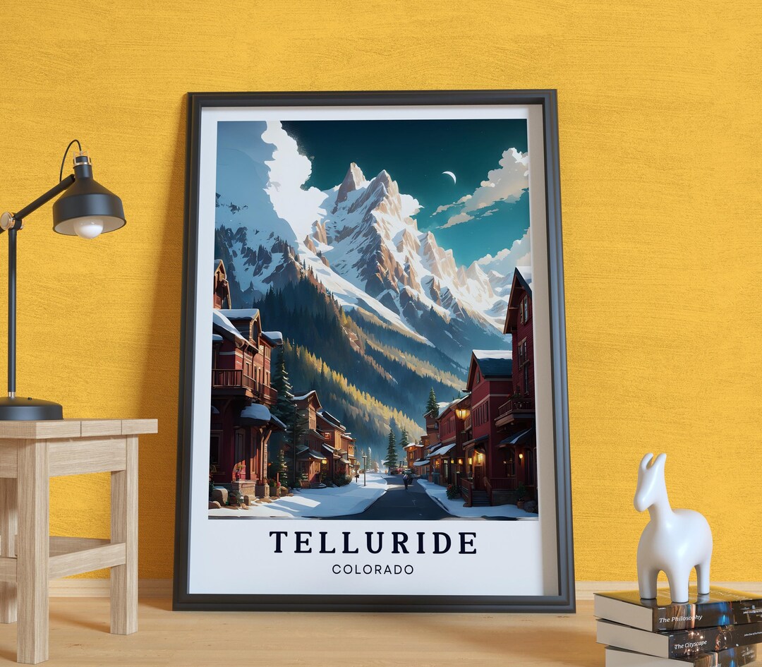 Telluride Poster, Colorado Poster, USA Poster, Snowy Mountain Landscape ...
