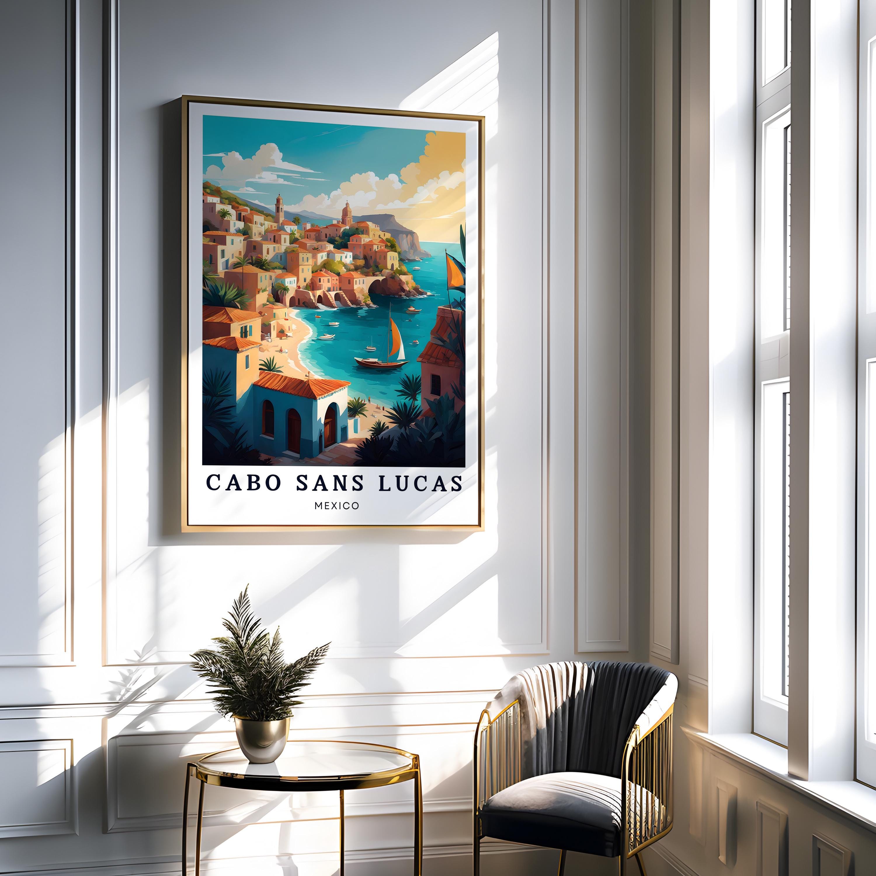 Cabo Sans Lucas Poster, Mexico Poster, Coastal Village Scenic Wall Art ...