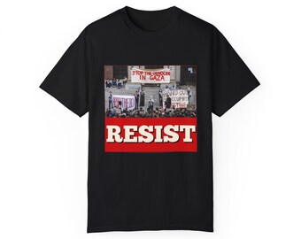 Camiseta de protesta "Resist Palestine": Camiseta de algodón hilado en anillos con colores cómodos