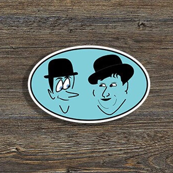 Laurel & Hardy | Cartoon | Vaudeville | Comedy | Bowler Hat | Vinyl Stickers