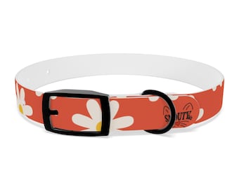 Collare per cani personalizzato MARGUERITE - Collare regolabile in terracotta di alta qualità - Regalo per cani - S, M, L, XL - Collezione SNOUTY
