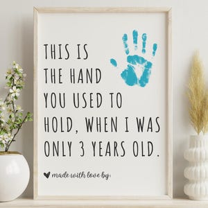 Third Birthday Handprint Craft Printable The Hand you Used to Hold 3 Year Old Handprint Keepsake Mothers Day Gift Toddler Baby Memory Book