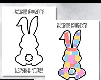 Easter Bunny Craft Template Simple DIY Easter Activities for Kids Easy Easter Crafts for Toddler Printable Happy Easter Daycare Preschool