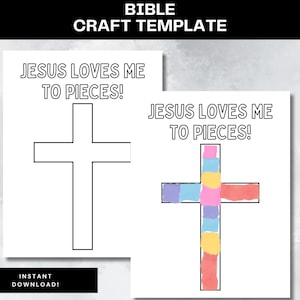 Jesus Loves me Craft Template Simple DIY Bible Activity for Kids Printable Jesus Craft Sunday School Toddler Activities Preschool Homeschool