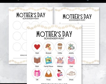 Mothers Day Games Printable Mothers Day Scavenger Hunt Fun Toddler Activity Homeschool Preschool Spring Activity Kids Treasure Hunt Mom Game