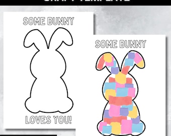 Easter Bunny Craft Template Simple DIY Easter Activities for Kids Easy Easter Crafts for Toddler Printable Happy Easter Daycare Preschool