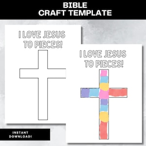 Jesus Loves me Craft Template Simple DIY Bible Activity for Kids Printable Jesus Craft Sunday School Toddler Activities Preschool Homeschool
