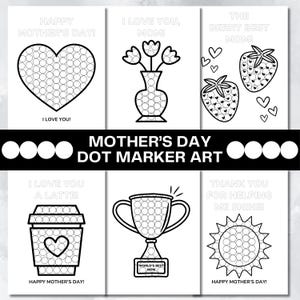 Happy Mothers Day Dot Marker Kleurkaart Dot A Dot Printable Mom Coloring Page Mothers Day Games Peuter Knutselen Voorschoolse Homeschool Daycare